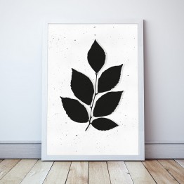 Mürver ağacı yaprağı- bw- poster