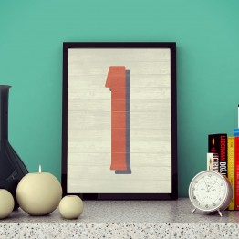 1 Sayısı - Ahşap dokulu - Poster