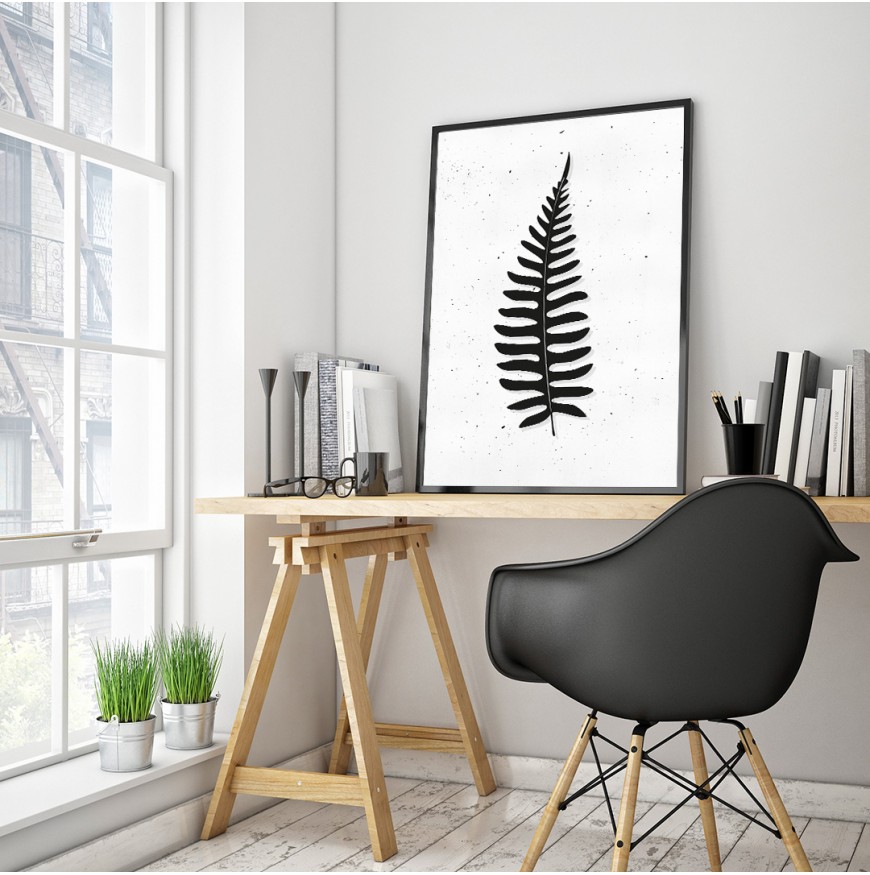 Aşk merdiveni- eğrelti yaprağı- bw- poster Aşk merdiveni- eğrelti yaprağı- bw- poster